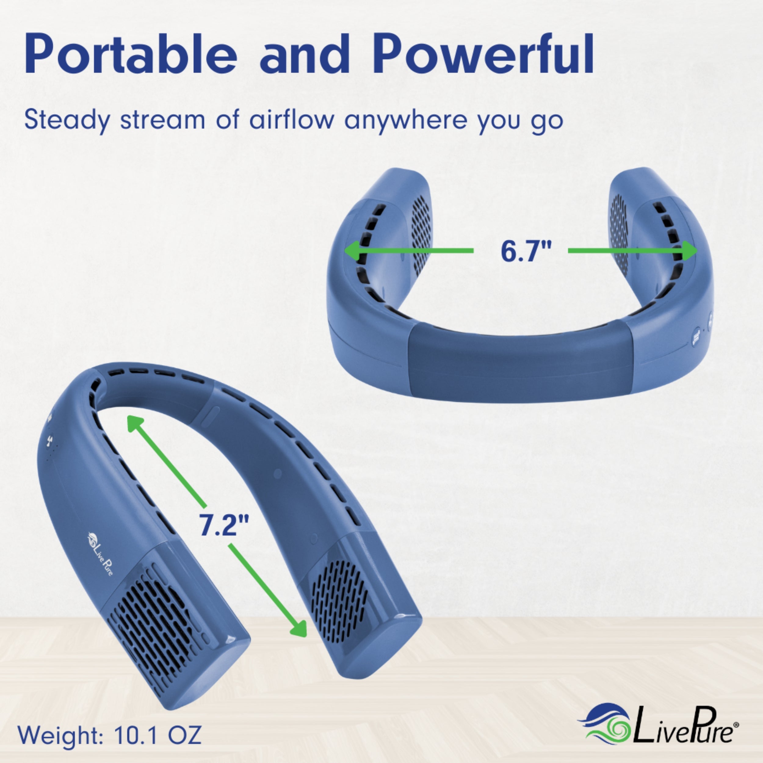 Rechargable & Wearable Personal Fan LP1000FAN | LivePure