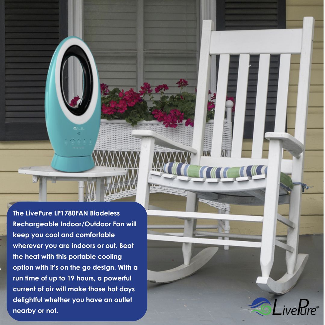 LivePure Bladeless Indoor/Outdoor Rechargeable Fan, LP1780FAN