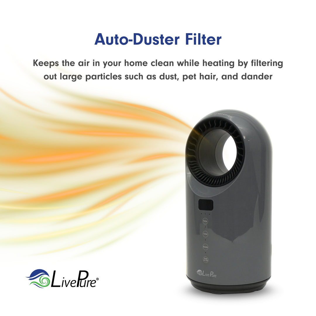 LivePure Turbine Vortex Auto-Duster Heater,  Space Heater, Heaters for indoor use
