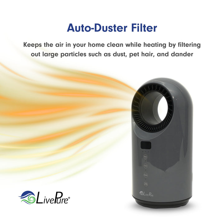LivePure Turbine Vortex Auto-Duster Heater,  Space Heater, Heaters for indoor use