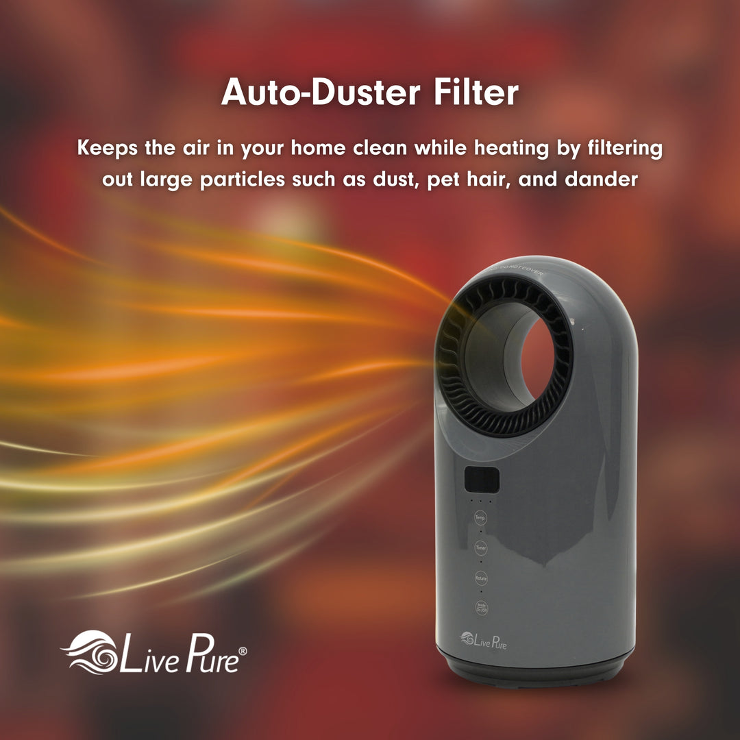 LivePure Turbine Vortex Auto-Duster Heater,  Space Heater, Heaters for indoor use