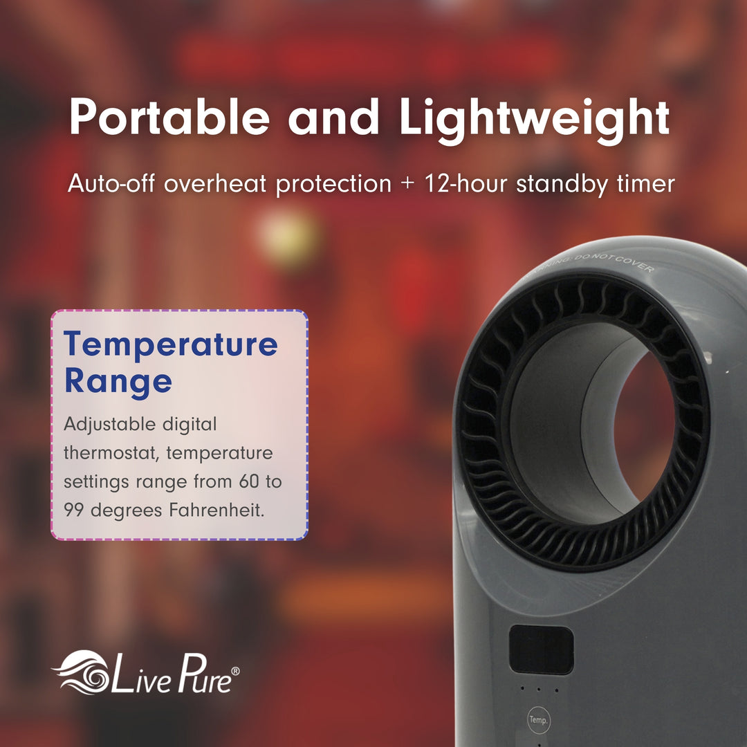LivePure Turbine Vortex Auto-Duster Heater,  Space Heater, Heaters for indoor use