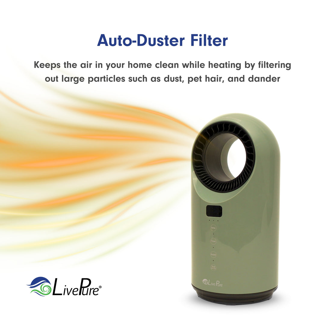 LivePure Turbine Vortex Auto-Duster Heater,  Space Heater, Heaters for indoor use