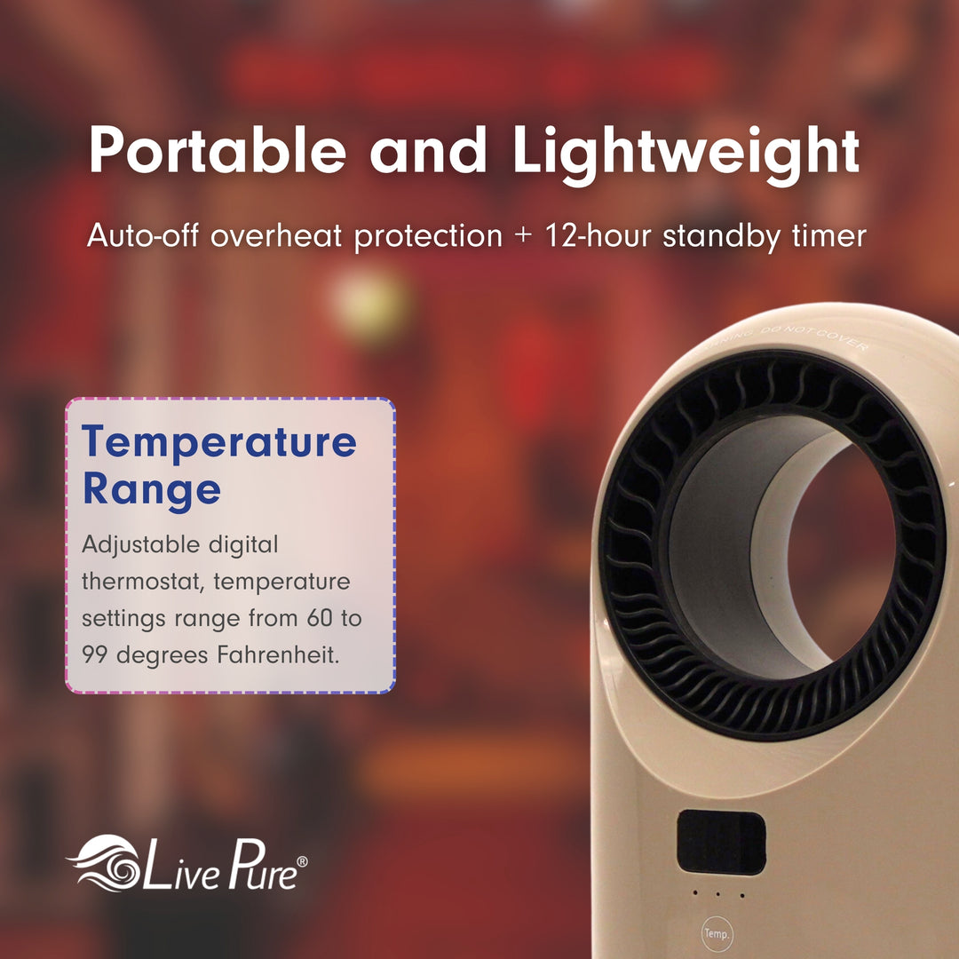 LivePure Turbine Vortex Auto-Duster Heater,  Space Heater, Heaters for indoor use