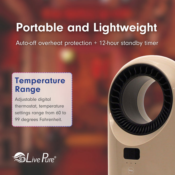 LivePure Turbine Vortex Auto-Duster Heater,  Space Heater, Heaters for indoor use