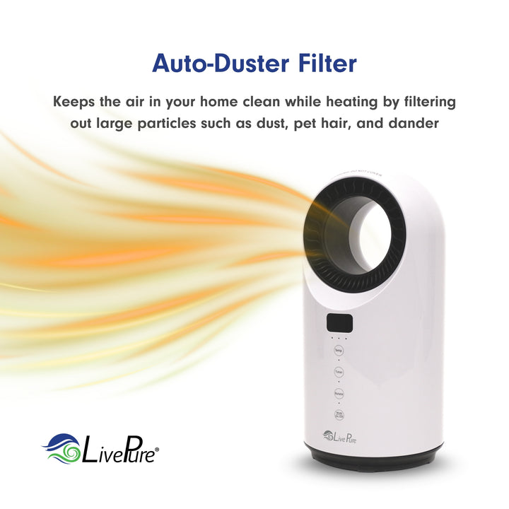 LivePure Turbine Vortex Auto-Duster Heater,  Space Heater, Heaters for indoor use