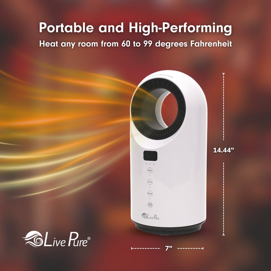 LivePure Turbine Vortex Auto-Duster Heater,  Space Heater, Heaters for indoor use