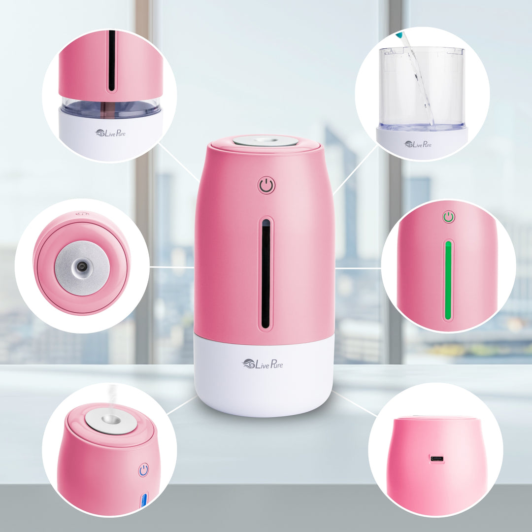 LivePure LP250 Aqua Glo Portable Cool Mist Humidifier.