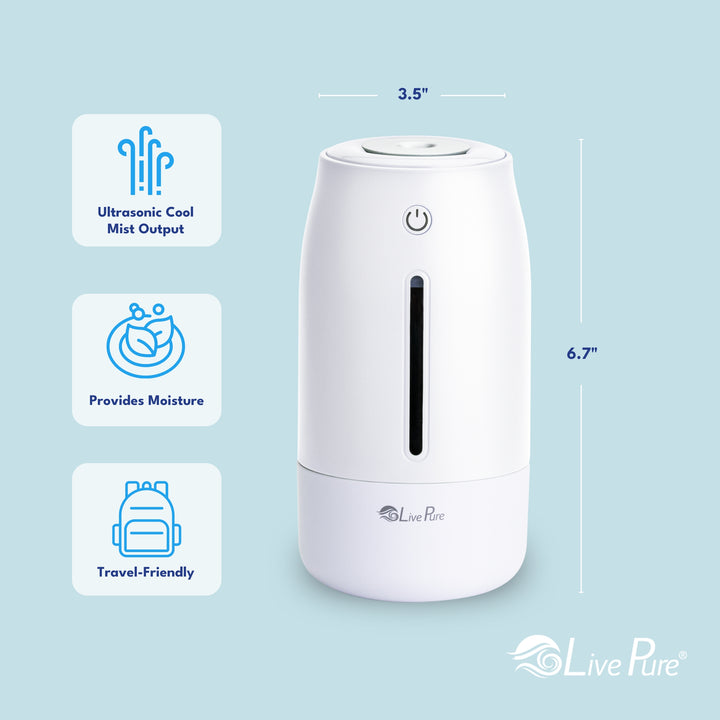 LivePure LP250 Aqua Glo Portable Cool Mist Humidifier.