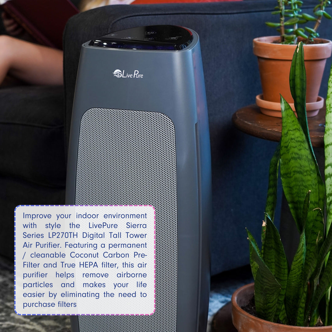 Sierra Series Digital Tall Tower Air Purifier with Permanent Filtration LP270THP
