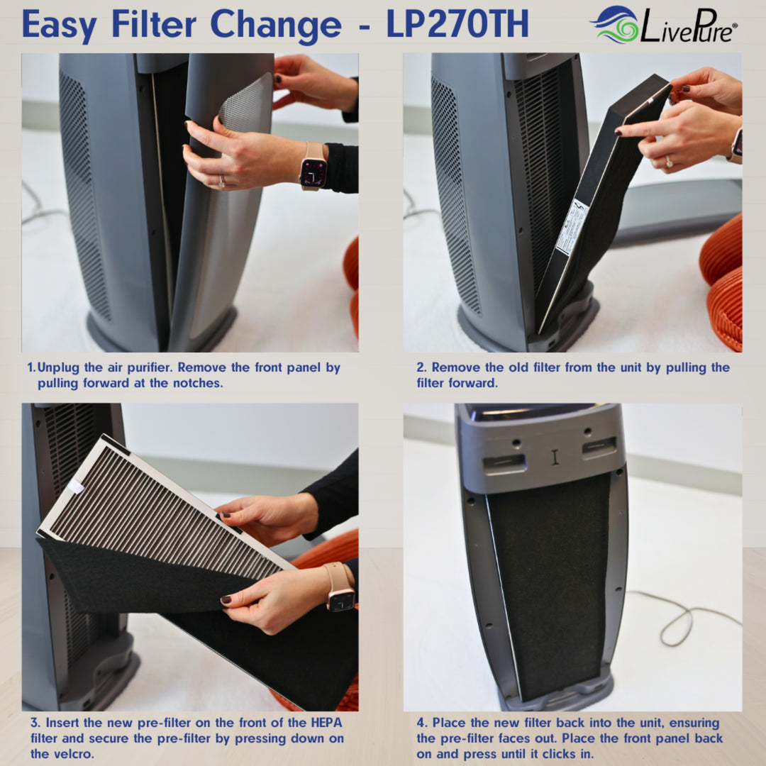 Sierra Series Digital Tall Tower Air Purifier with Permanent Filtration LP270THP