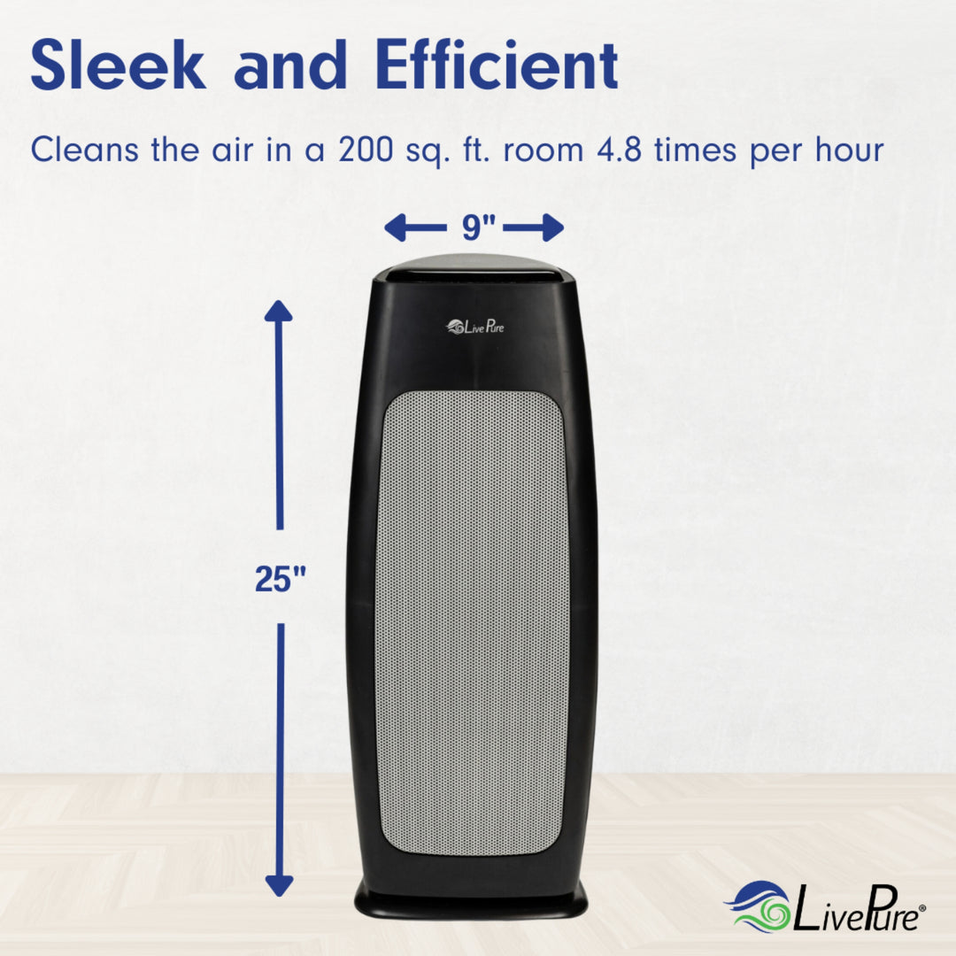 LivePure Sierra Series Digital Tall Tower Air Purifier with Permanent Filtration, LP270THP