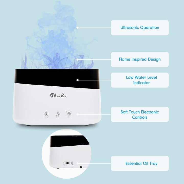 LivePure .75 L Aqua Flame Ultrasonic Humidifier