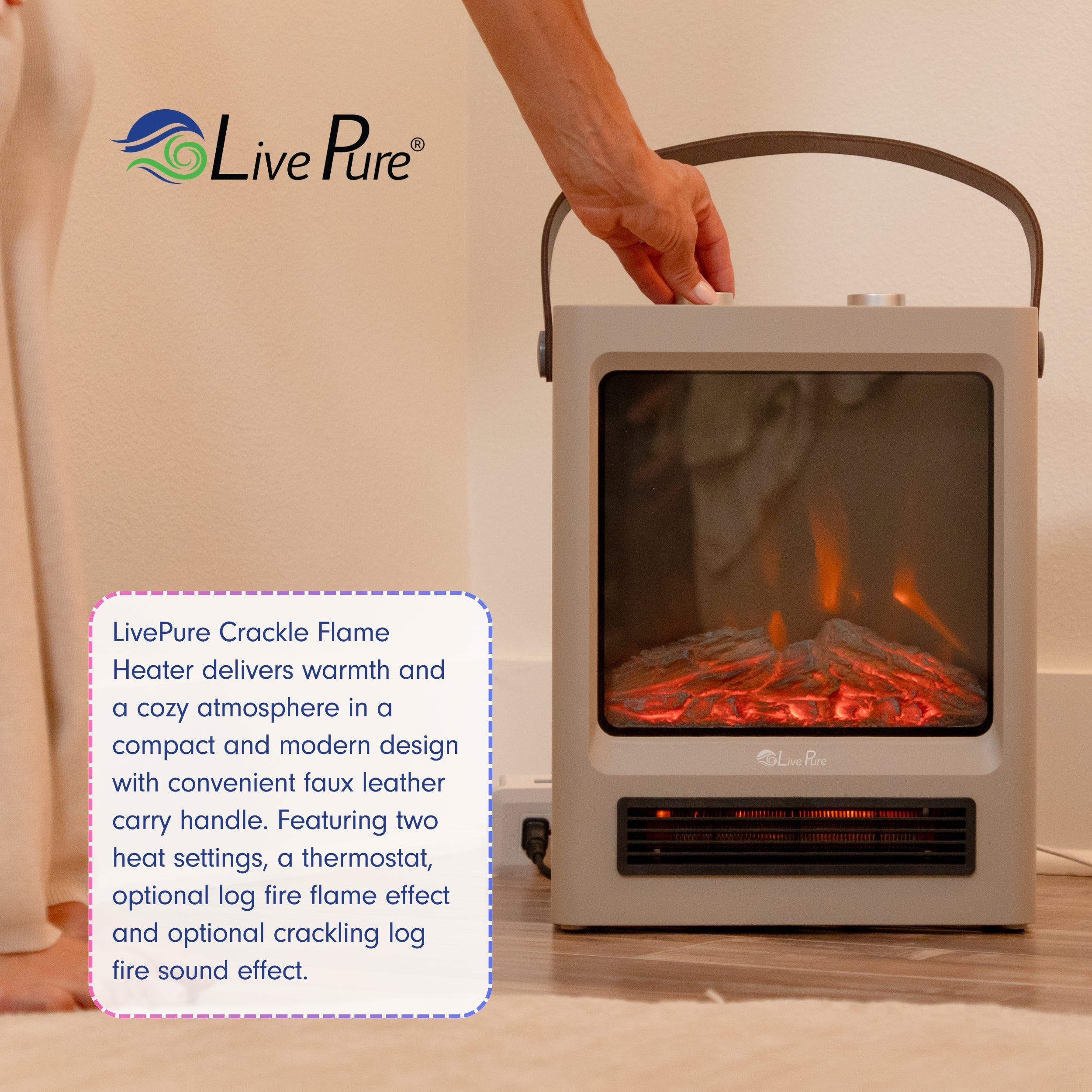 CrackleFlame Electric Space Heater LP3000 | LivePure
