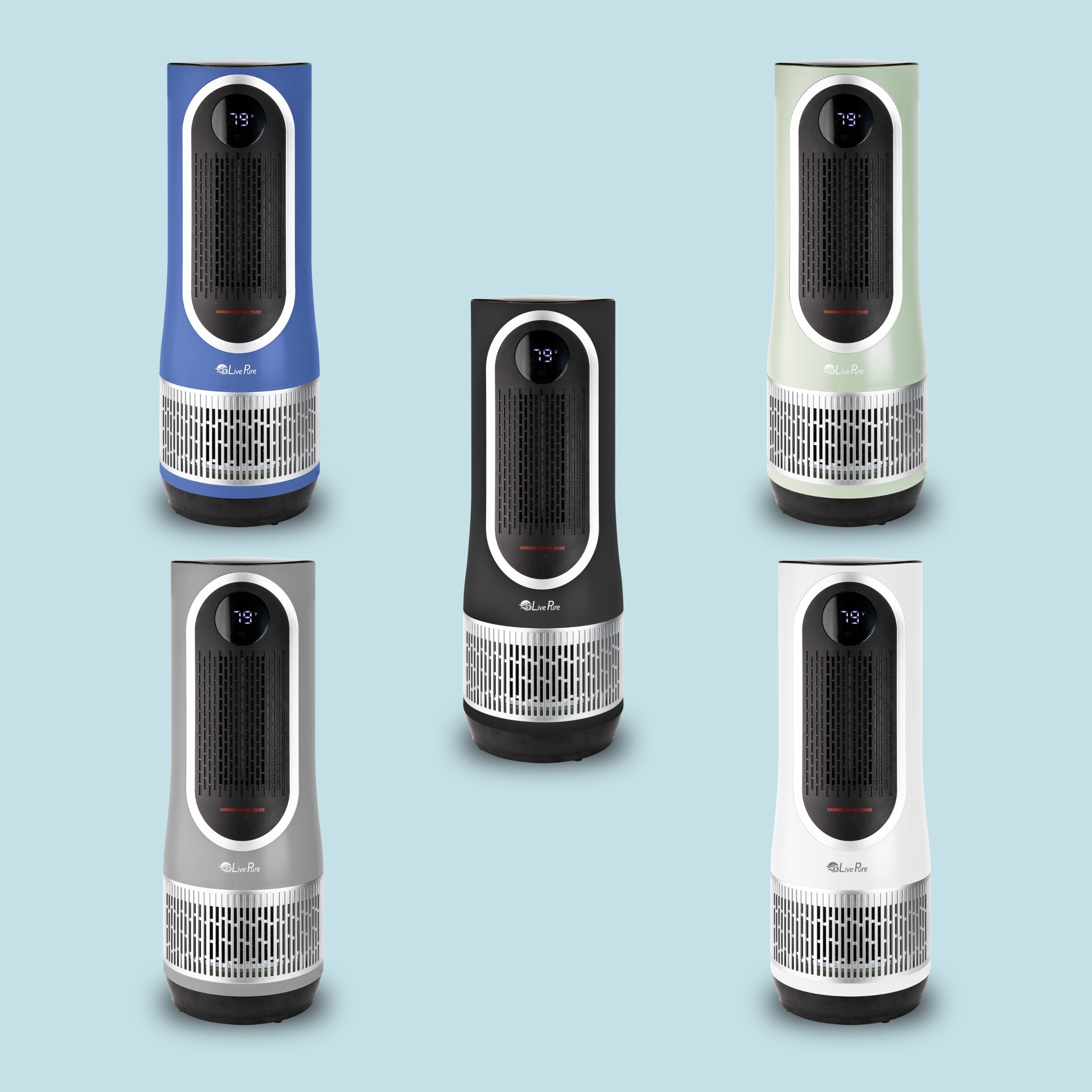 LivePure 3 in 1 Clean Heat Air Purifier Heater Black