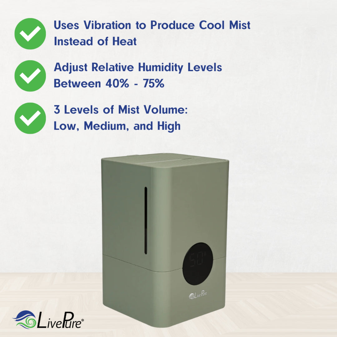 LivePure 1.2L Ultrasonic Cool Mist Humidifier