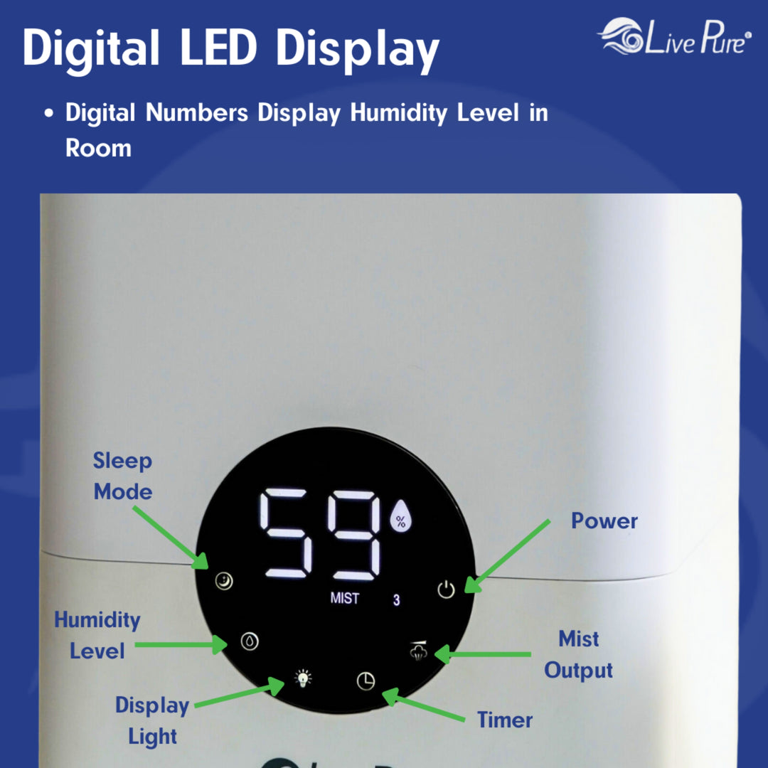 LivePure 1.2L Ultrasonic Cool Mist Humidifier