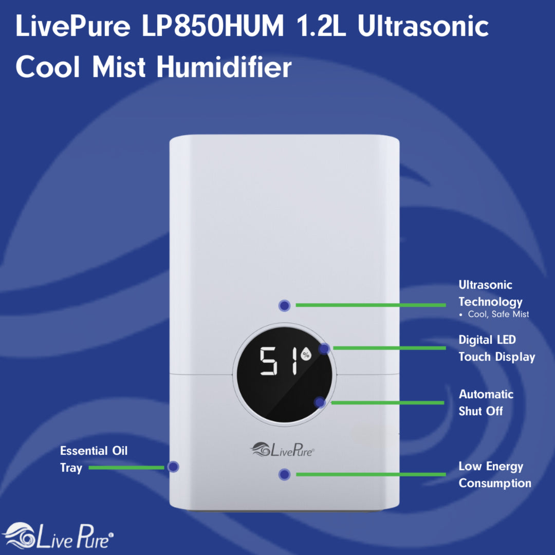 LivePure 1.2L Ultrasonic Cool Mist Humidifier