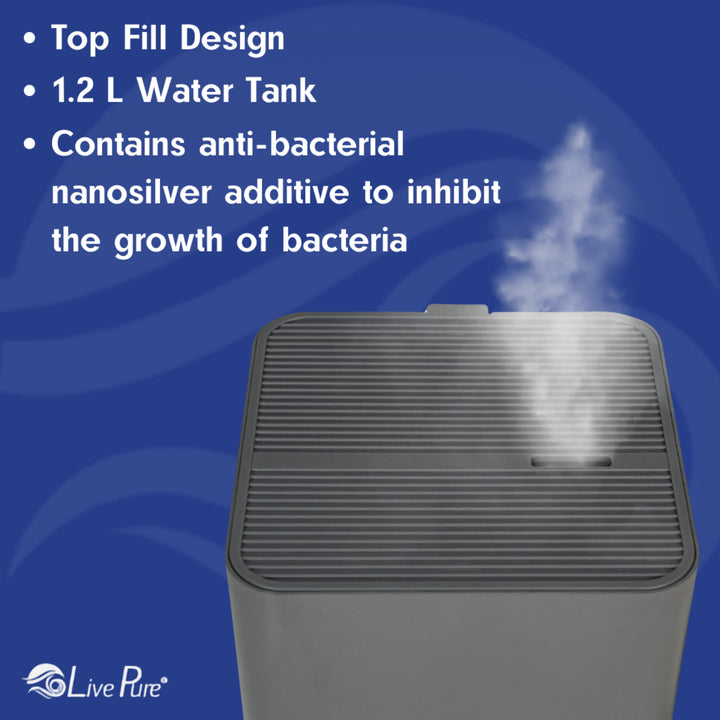 LivePure 1.2L Ultrasonic Cool Mist Humidifier