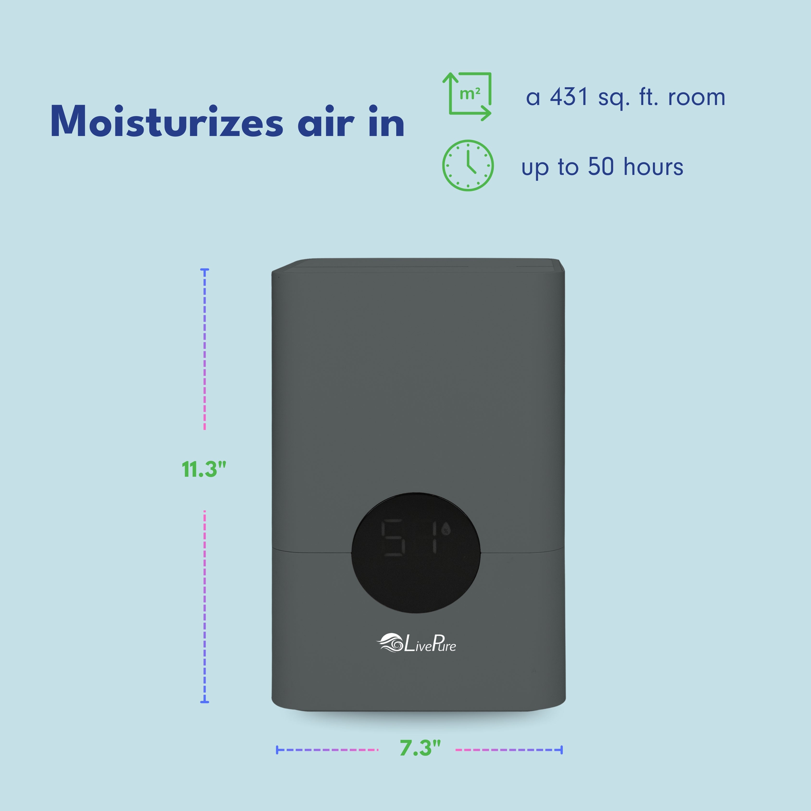 Ultrasonic 1.2L Cool Mist Humidifier LP850HUM – LivePure