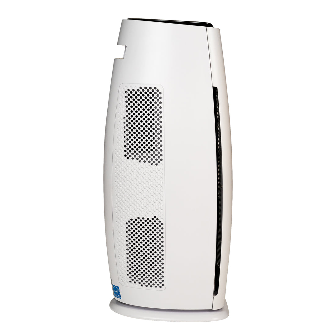 LivePure Sierra Series Digital Tall Tower Air Purifier with Permanent Filtration, White, Left