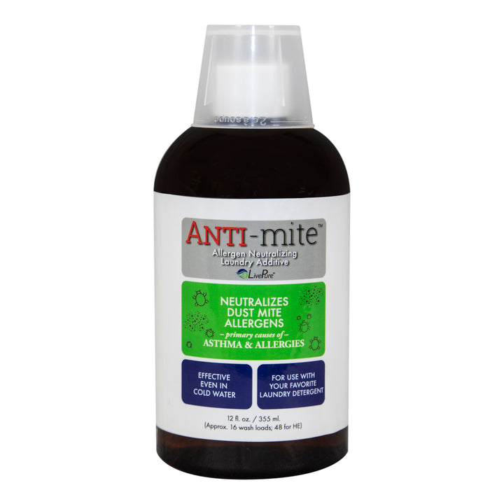 LivePure ANTI-Mite Dust Mite Eliminating Laundry Additive LP-AM-12, 12 OZ
