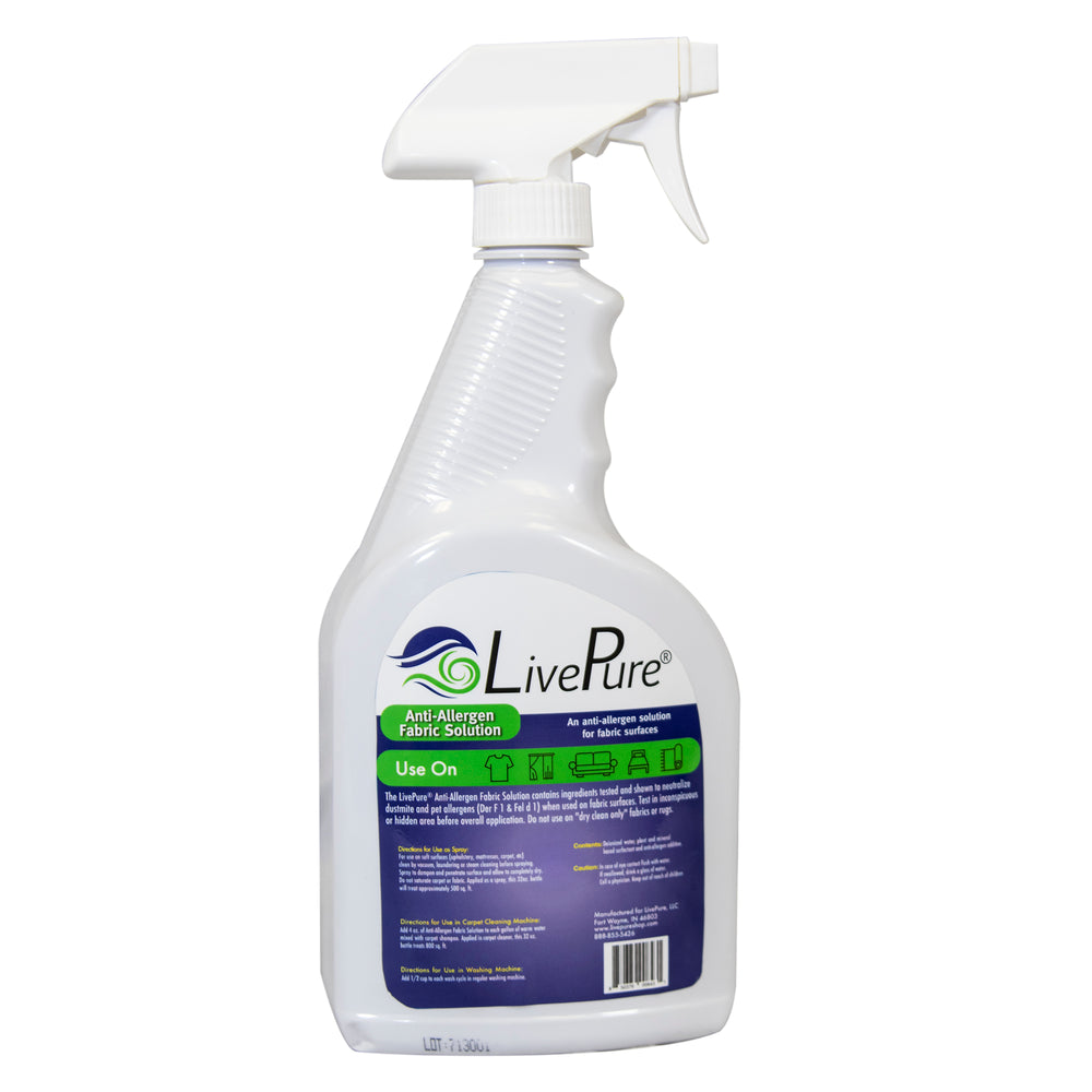 LivePure Anti-Allergen Fabric Spray LP-SPR-32, 32 OZ