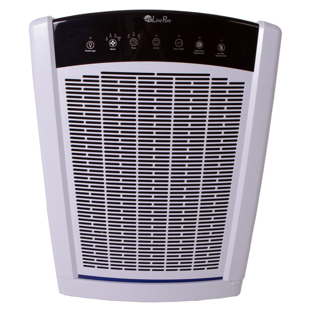 LivePure Bali Series Air Purifier LP550TH, True HEPA Filter, Multi Room Whole Home Capacity, Pearl White